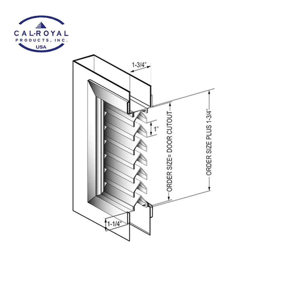 Cal-Royal - VLV Series - Inverted Y-Blade Louver for 1-3/4" Doors
