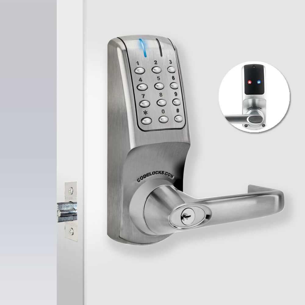 Codelocks CL5210 Electronic, Heavy Duty Tubular Mortise Lock with DND (Do Not Disturb) System for High Traffic Applications, Grade 2