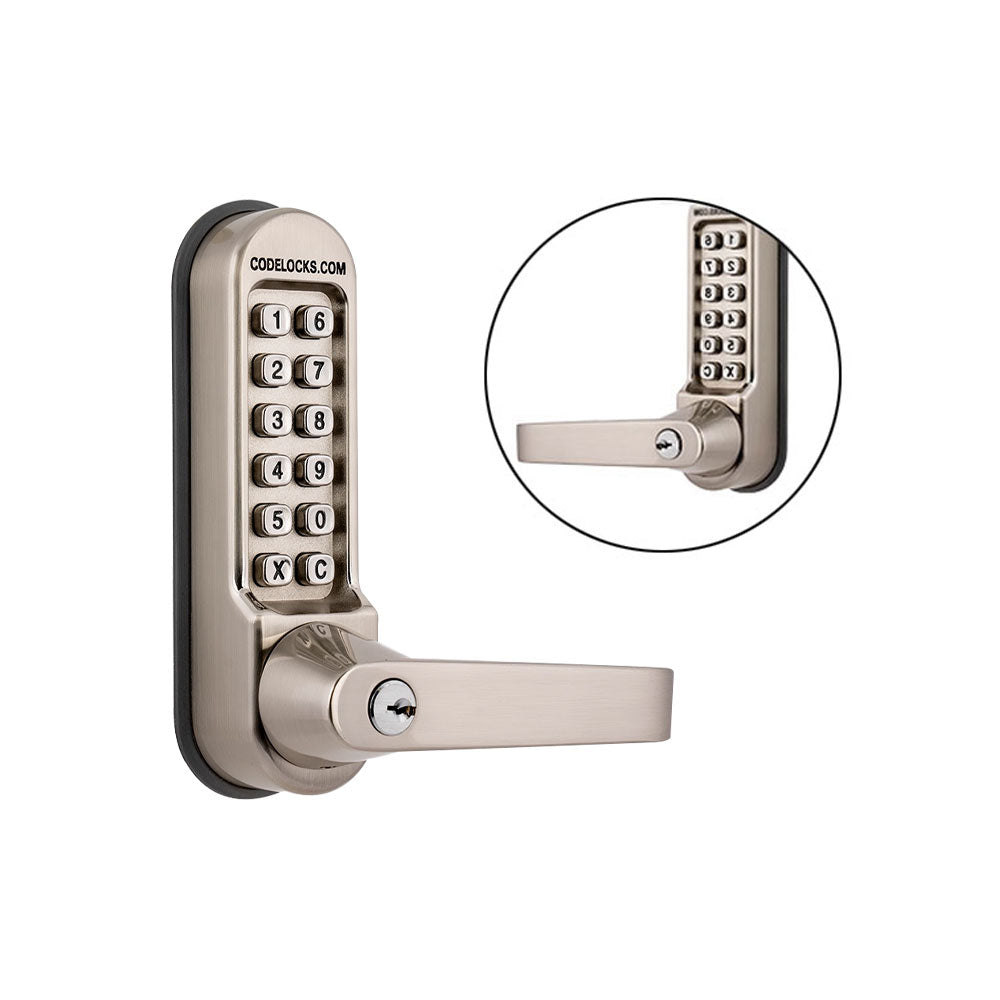 Codelocks CL550 Heavy Duty Mortise Lock Back to Back with Key Override, Stainless Steel
