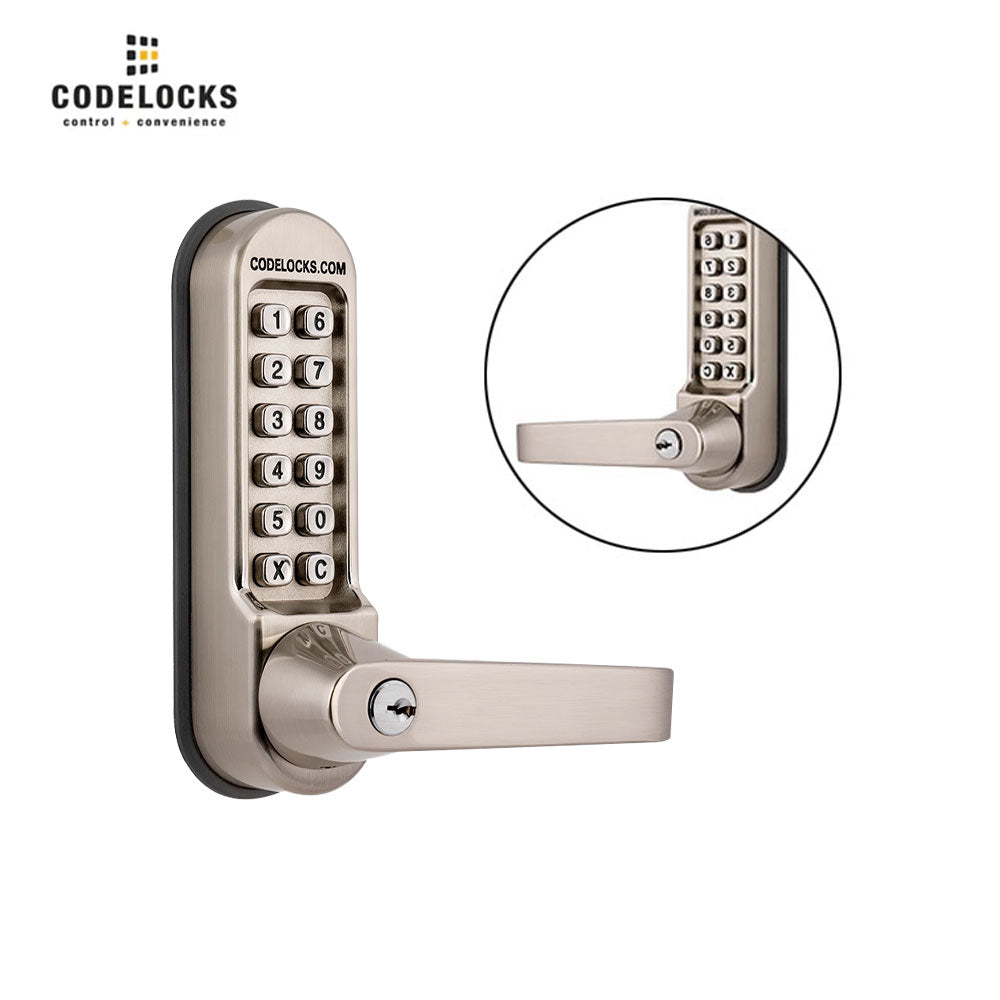 Codelocks CL550 Heavy Duty Mortise Lock Back to Back with Key Override, Stainless Steel