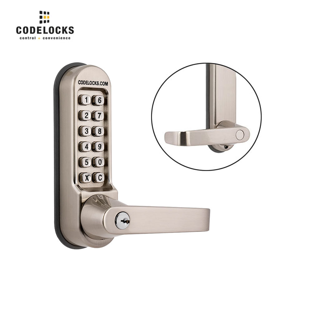 Codelocks CL550 Heavy Duty Mortise Lock with Key Override, Stainless Steel