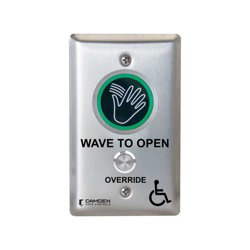 Camden - CM-241M - ValueWave+ Microwave Hands-Free Touchless Switch with Override - Red/Green LED
