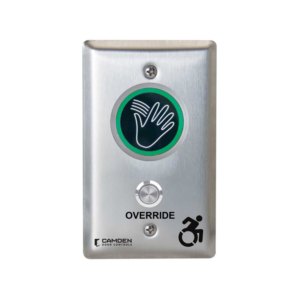 Camden - CM-241M - ValueWave+ Microwave Hands-Free Touchless Switch with Override - Red/Green LED