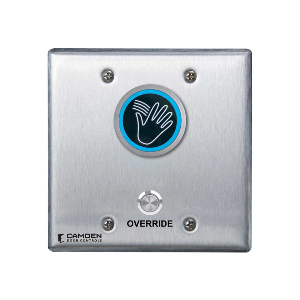Camden - CM-242M - ValueWave+ Microwave Hands-Free Touchless Switch with Override - Blue/Green LED