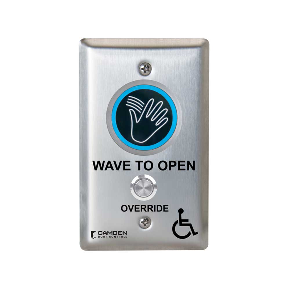 Camden - CM-242M - ValueWave+ Microwave Hands-Free Touchless Switch with Override - Blue/Green LED