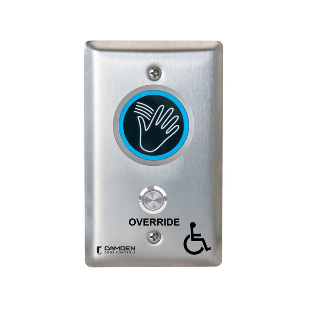 Camden - CM-242M - ValueWave+ Microwave Hands-Free Touchless Switch with Override - Blue/Green LED