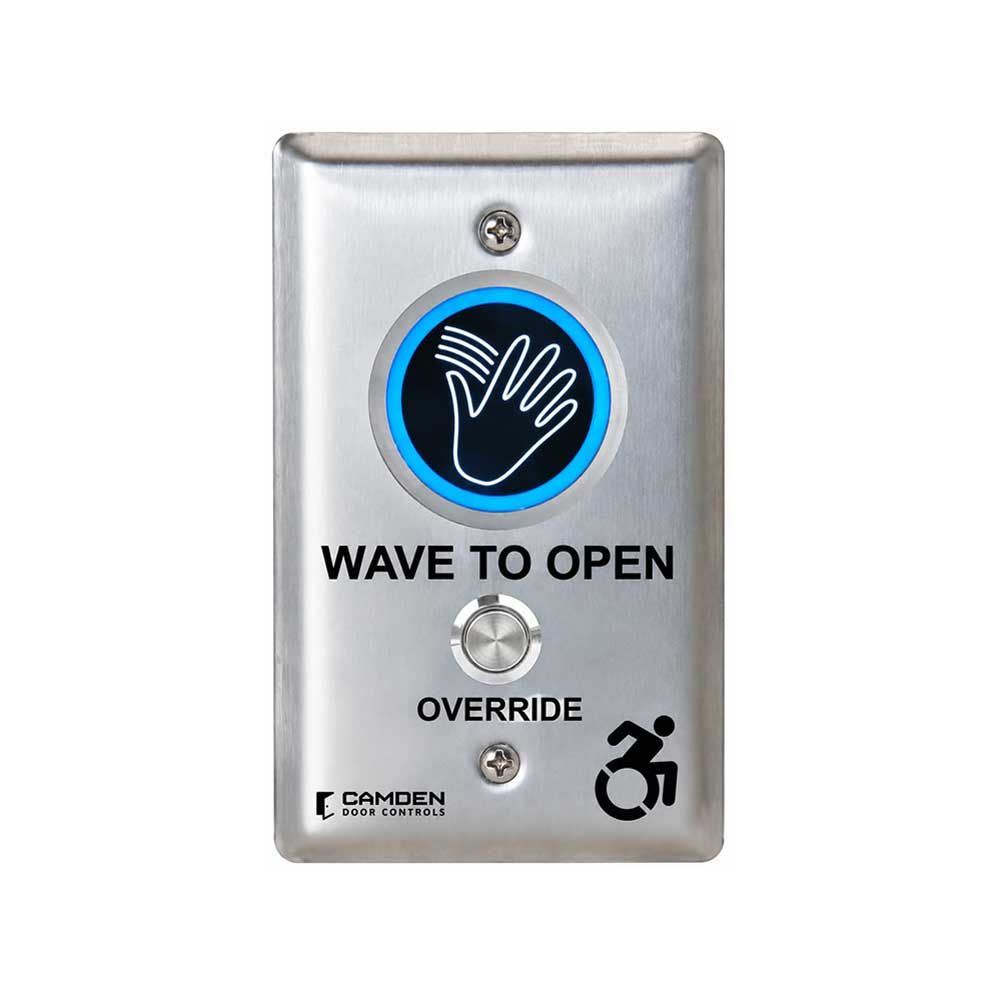 Camden - CM-242M - ValueWave+ Microwave Hands-Free Touchless Switch with Override - Blue/Green LED