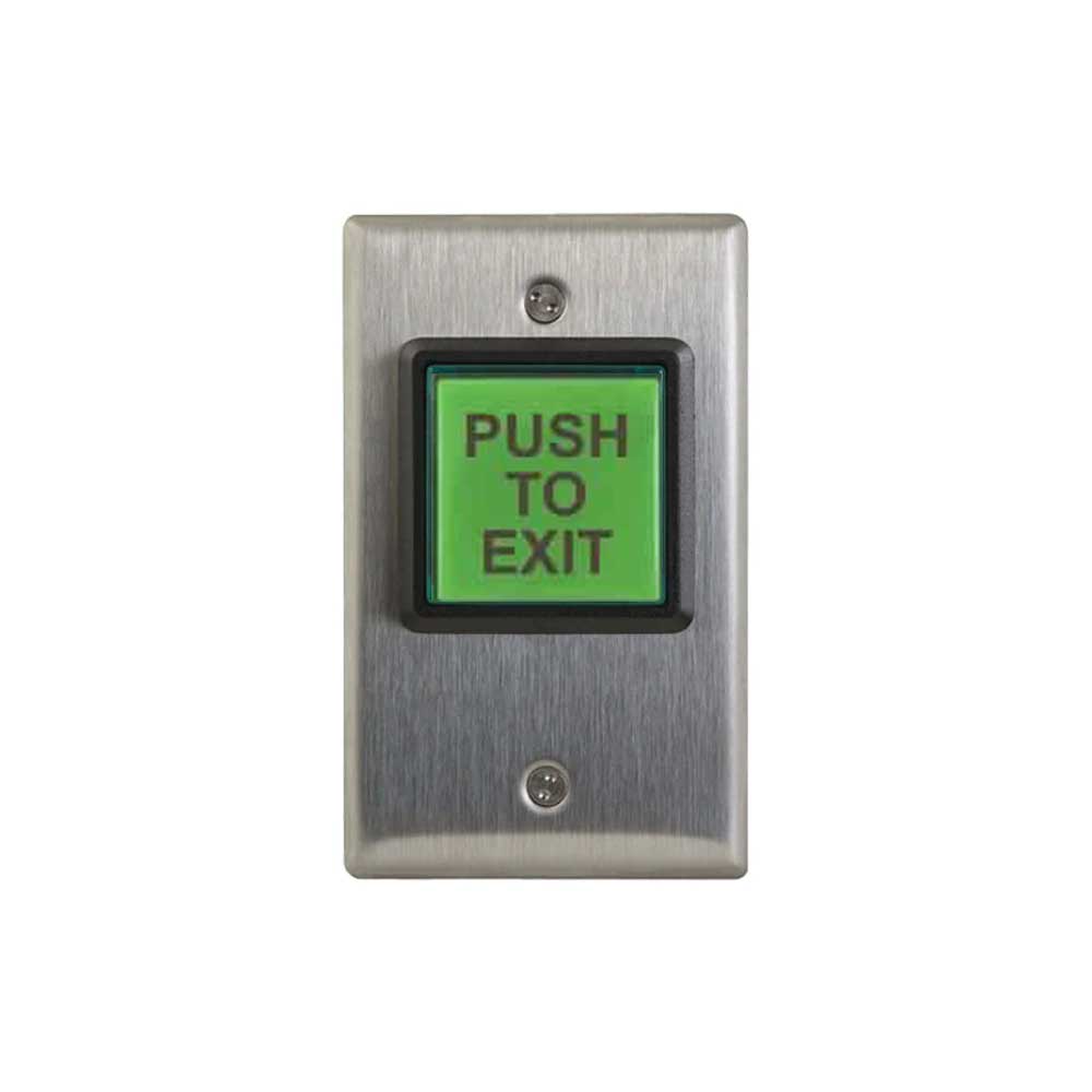 Camden CM-30E LED Illuminated Push/Exit Square Switch - 12V-28V LED Illuminated