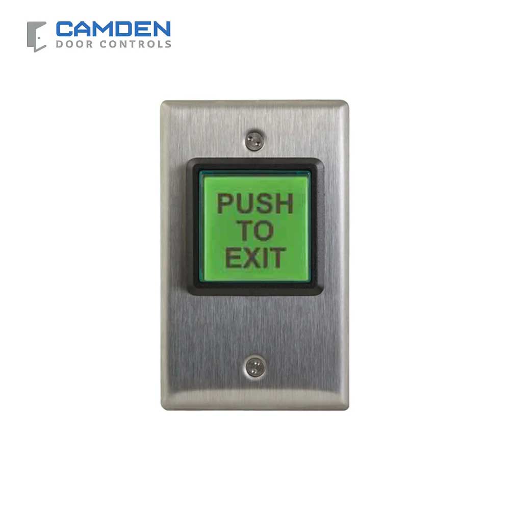 Camden CM-30E LED Illuminated Push/Exit Square Switch - 12V-28V LED Illuminated