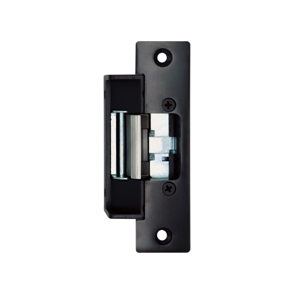 Camden CX-ED2071-BK Low Profile ANSI Universal Electric Strike for Cylindrical Locksets - 3 Black Faceplates - Grade 2
