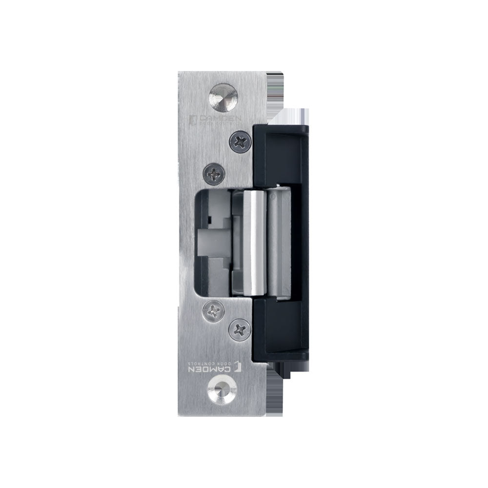 Camden - CX-ED1420 - Low Profile Universal Electric Strike for Cylindrical Locksets - Fail Safe/Fail Secure-Fire Rated - Grade 1 - Satin Stainless Steel