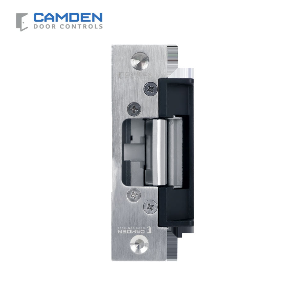 Camden - CX-ED1420 - Low Profile Universal Electric Strike for Cylindrical Locksets - Fail Safe/Fail Secure-Fire Rated - Grade 1 - Satin Stainless Steel