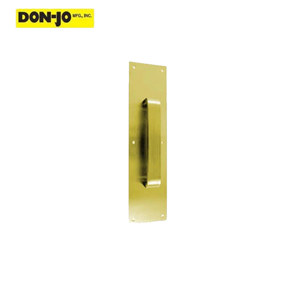 Don-Jo - 7031-605 - Pull Plate 3-1/2 Width and 15 Length with Flat Pull 6 CTC - 605 (Bright Brass Finish)