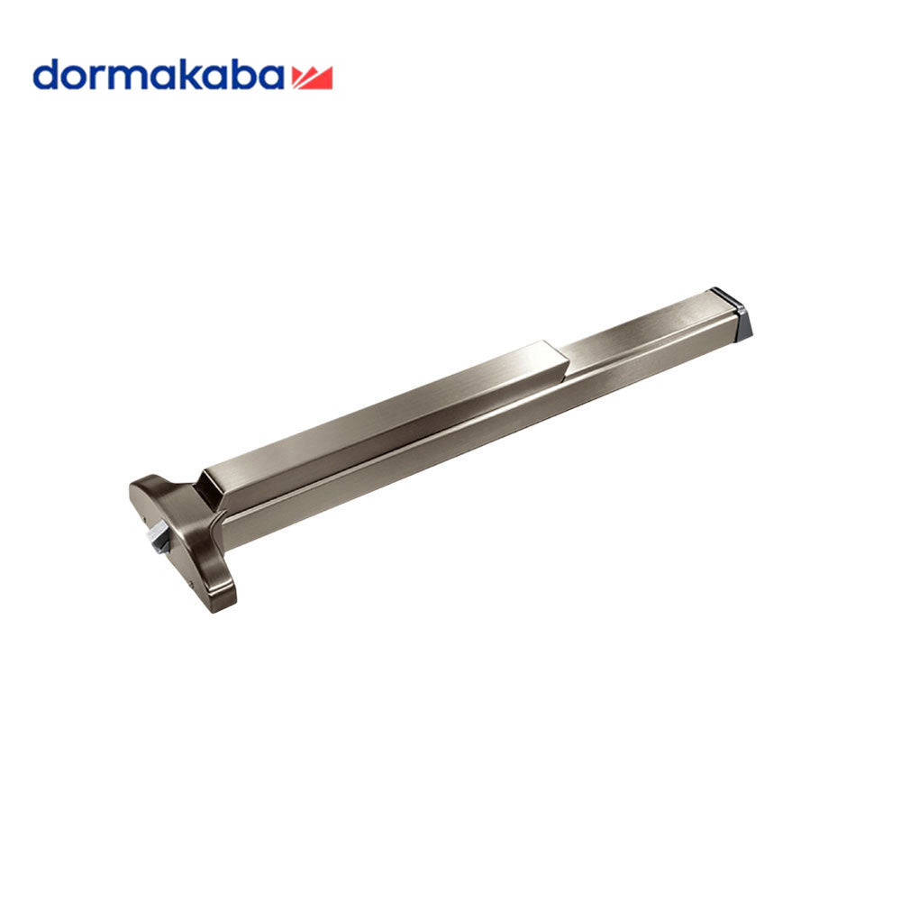 Dormakaba - 9700 - Rim Exit Bar with Narrow Stile Pushpad - Grade 1 - 36" - Clear Coated Satin Nickel Plated