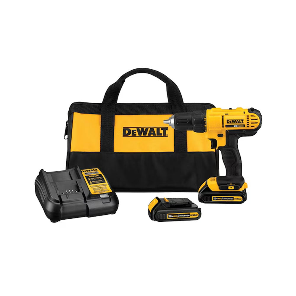 DEWALT - DCD771C2 - Compact Cordless Drill/Driver Kit 20V Max - Two Batteries and Charger Included