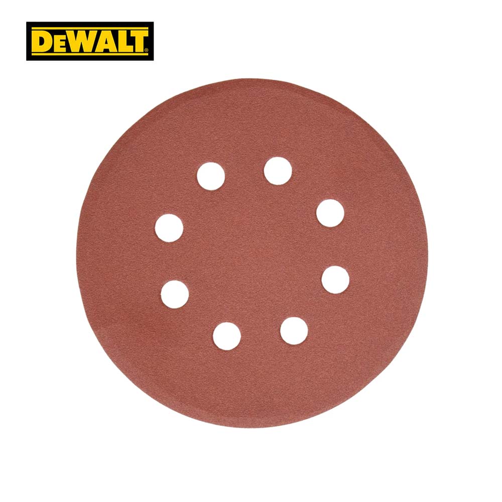DEWALT - DW4306-X - Random Orbit Sandpaper 220 Grit 8 Hole Hook and Loop - 5" (10 Pack)