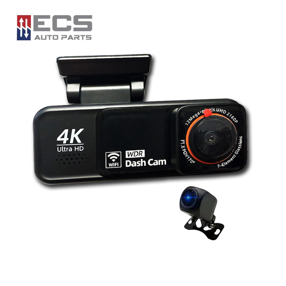 ECS AUTO PARTS - A8 - Car Dash Cam - 4K and 2K Lens - GPS - Wifi Video Recorder - BSD