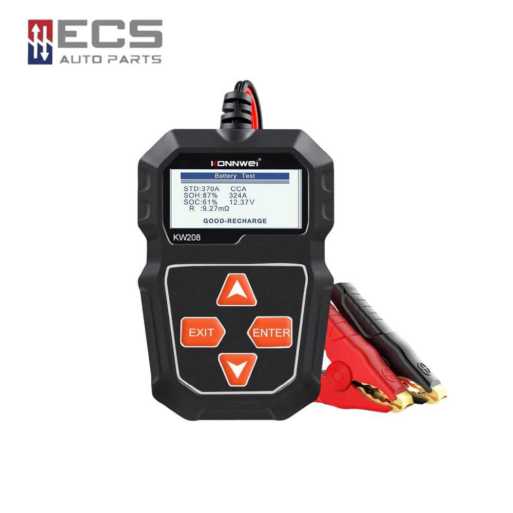 ECS AUTO PARTS - KW208 Car Battery Load Tester 12V with Charging and Cranking Analyzer