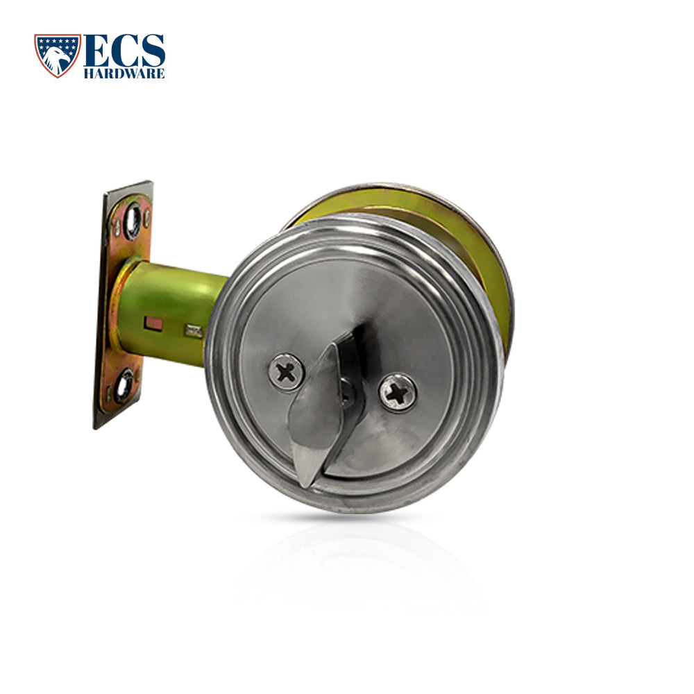 ECS HARDWARE - Durable Combo Lockset w/ Single Knob & Deadbolt - Entrance - Stainless Steel - Grade 3 (KW1)