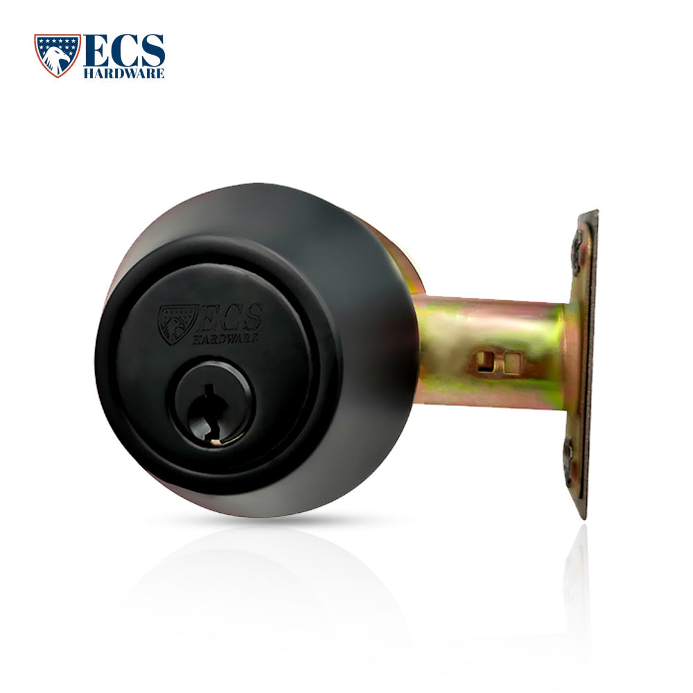 ECS HARDWARE - Durable Combo Lockset w/ Single Knob & Deadbolt - Entrance - Oil Rubbed Bronze - Grade 3 (SC1)