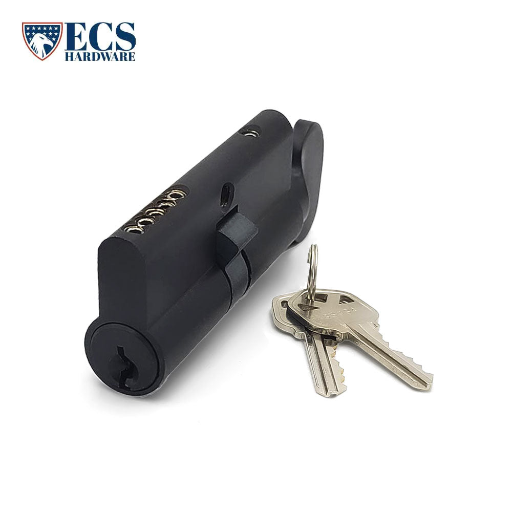 ECS HARDWARE - Durable Premium Profile Cylinder Single Sided Thumb Turn - Keyed Alike (KA10) - Kwikset KW1 Keyway - US10B - Dark Oxidized Satin Bronze Oil Rubbed (613)