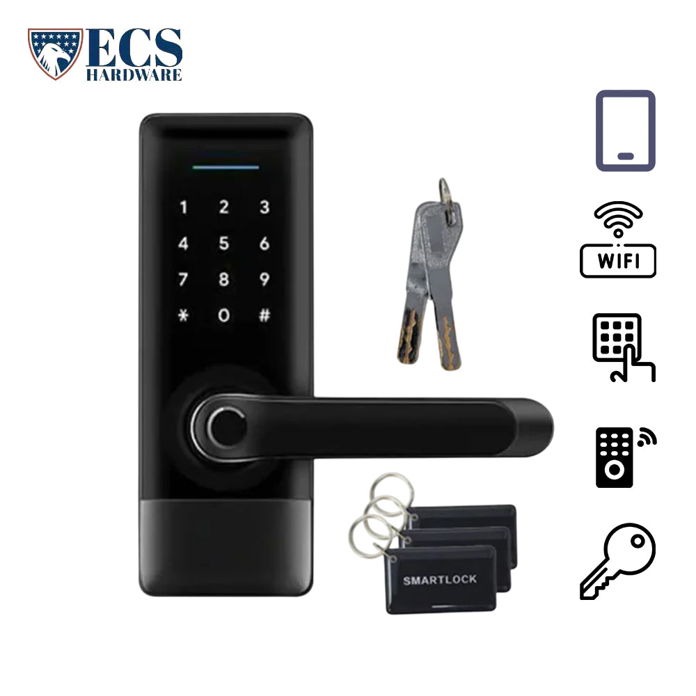 ECS HARDWARE - H1B-WIP65 - Premium Electronic Keyless Smart Entry Lock with Smart Lever