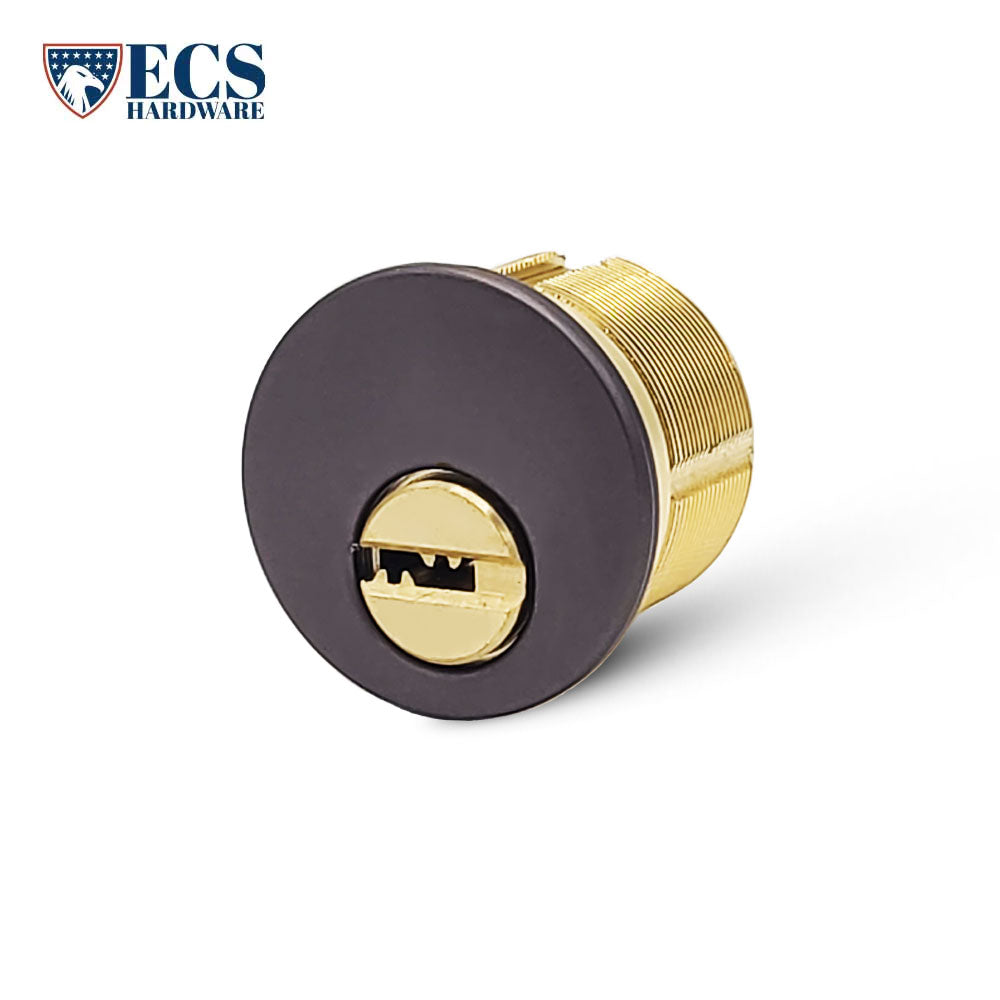 ECS HARDWARE - Durable Premium Keyed Alike Mortise Cylinder - 1" 10B Oil Rubbed Bronze