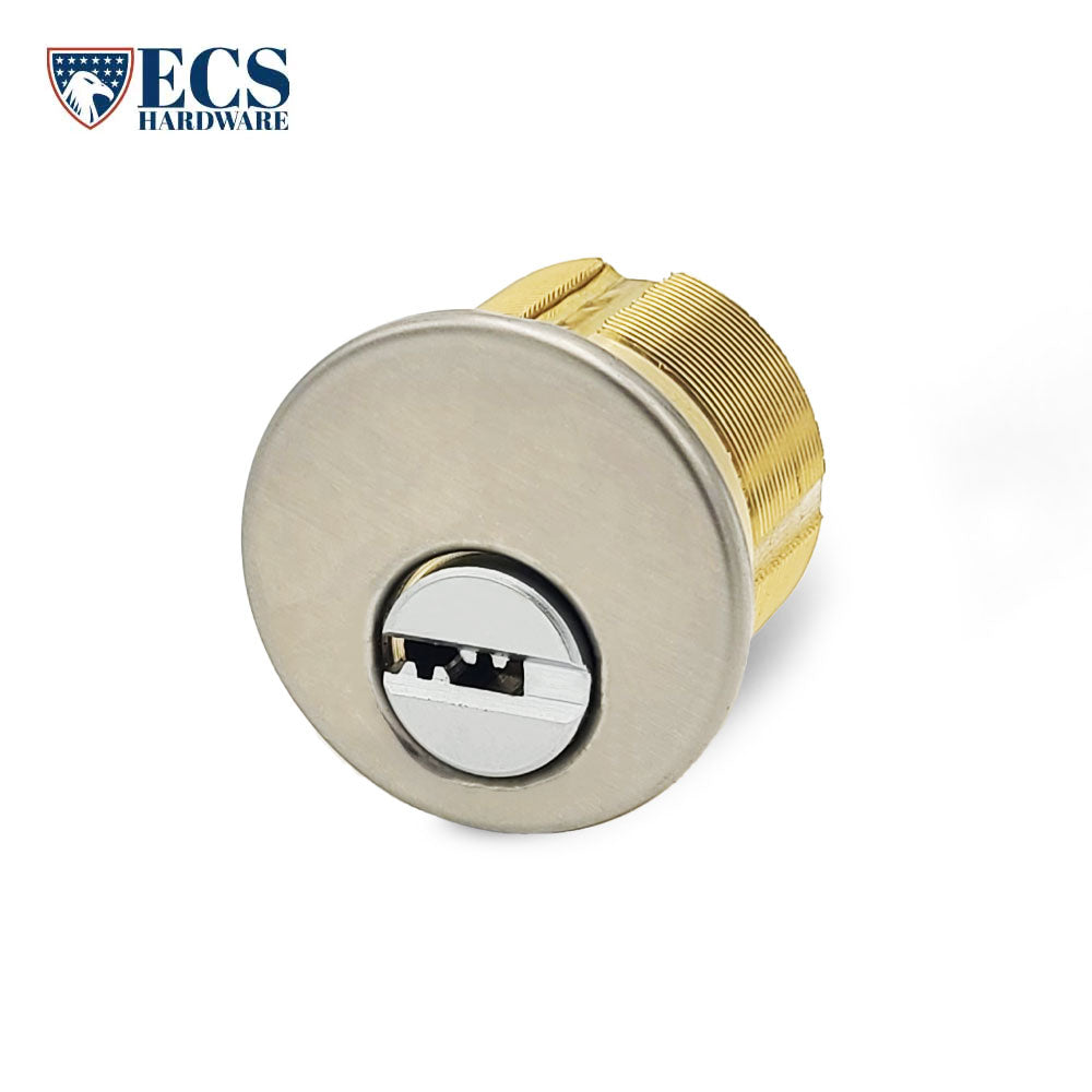ECS HARDWARE - Durable Premium Keyed Alike Mortise Cylinder - 1" US26D Satin Chrome