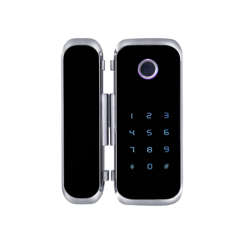 ECS HARDWARE - M901S-W - Smart Glass Door Lock with WiFi, Fingerprint, Pin Code & Card Access - Ideal for Swinging Doors (Gateway Separate)