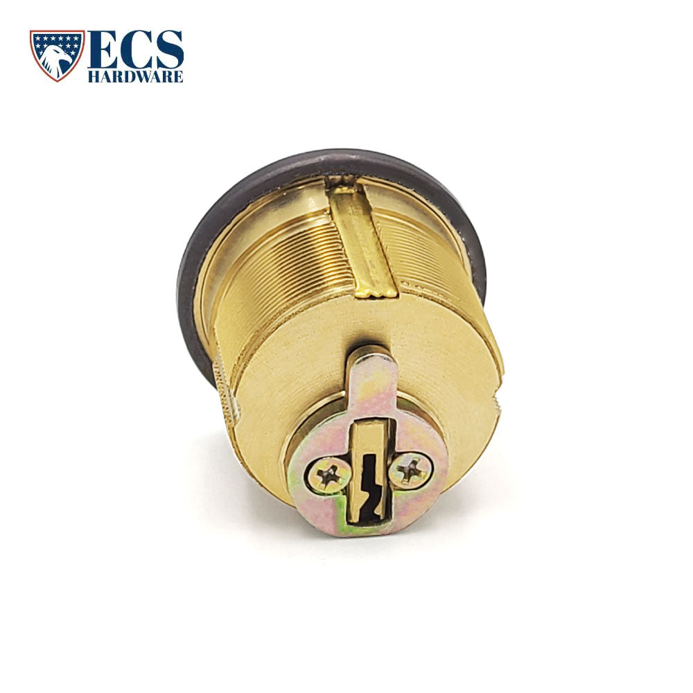 ECS HARDWARE - Durable Premium Mortise Cylinder - 1 Inch - Keyed Alike (KA10) with Ring - Schlage SC1 Keyway - US10B - Dark Oxidized Satin Bronze Oil Rubbed (613)