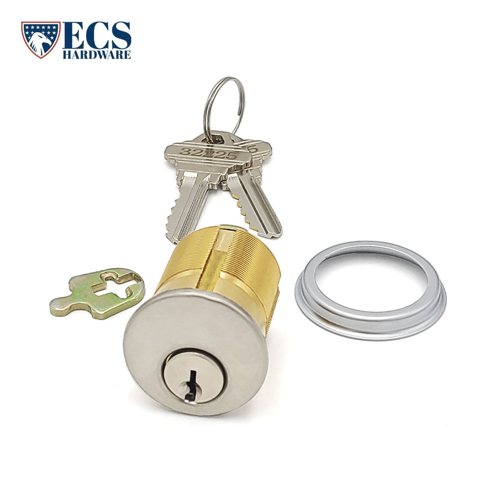 ECS HARDWARE - Durable Premium Mortise Cylinder - 1-1/2" 26D Satin Chrome SC1