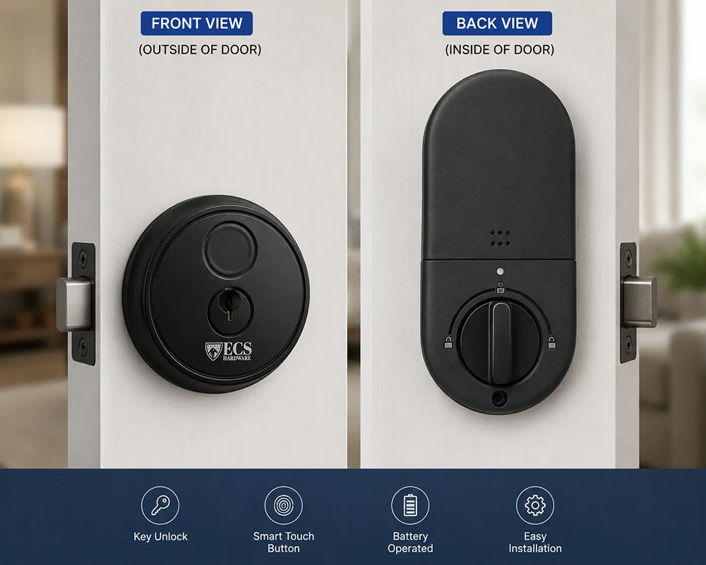ECS HARDWARE - T2B-TB - Smart Digital Door Lock with Smart Unlock Systems