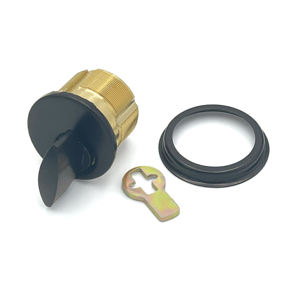 ECS HARDWARE - Durable Premium Thumb Turn Mortise Cylinder - 1" 10B Oil Rubbed Bronze / Black