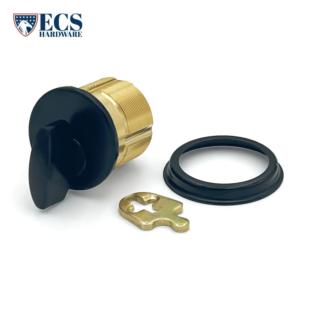 ECS HARDWARE - Durable Premium Thumb Turn Mortise Cylinder - 1-1/8" 10B Oil Rubbed Bronze / Black