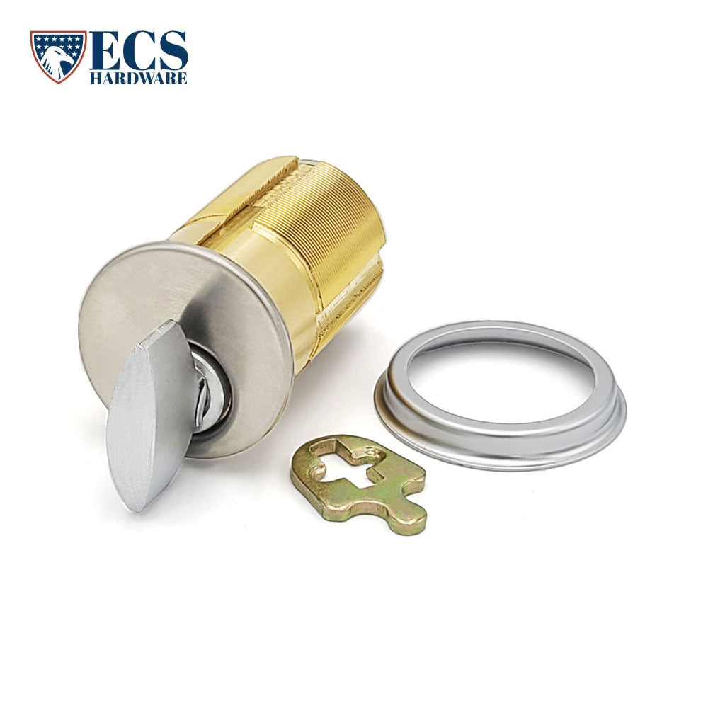 ECS HARDWARE - Durable Premium Thumb Turn Mortise Cylinder - 2" 26D Satin Chrome
