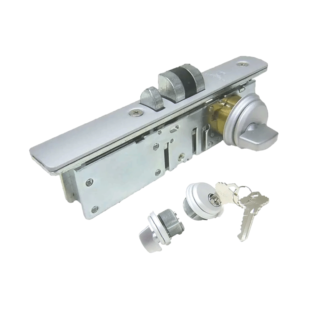 ECS HARDWARE - 31/32" Backset Zinc Plated Steel Lock Body with 2 Aluminum Faceplates and 1-5/32” Diameter Aluminum Finish Zinc Mortise Cylinder SC1 Keyway with 2 Brass Keys
