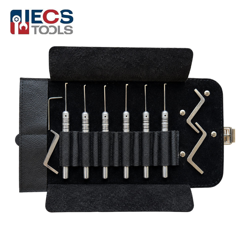 ECS TOOLS Dimple Lock Pick Set with Roll-up Case (9 Pcs)