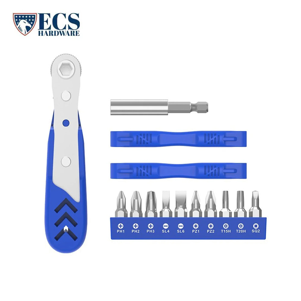 ECS TOOLS - MT-T7314 - 14 in 1 Blue Ratchet Wrench Set