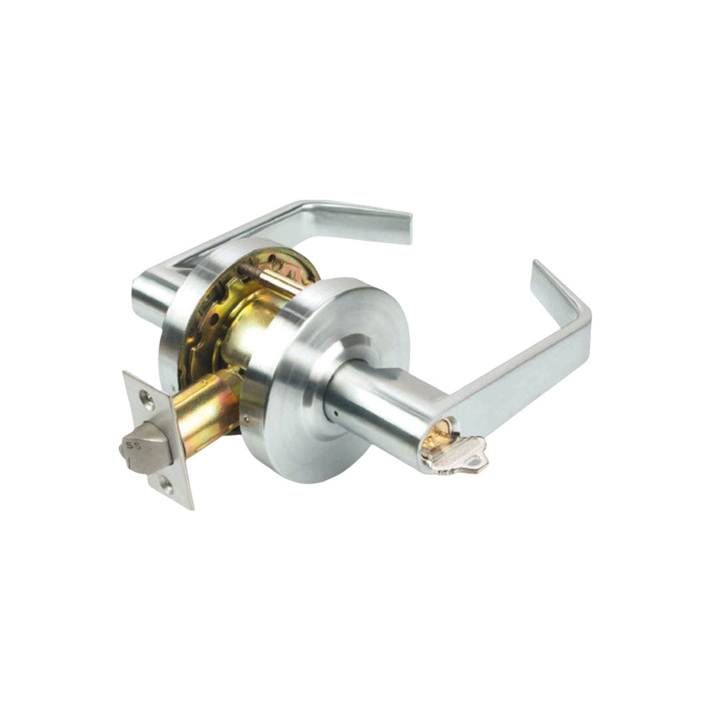 Fortis Doors - FDC132 - Cylindrical Lever Set with Passage Function - Grade 2 - US26D - Satin Chromium Plated (626)