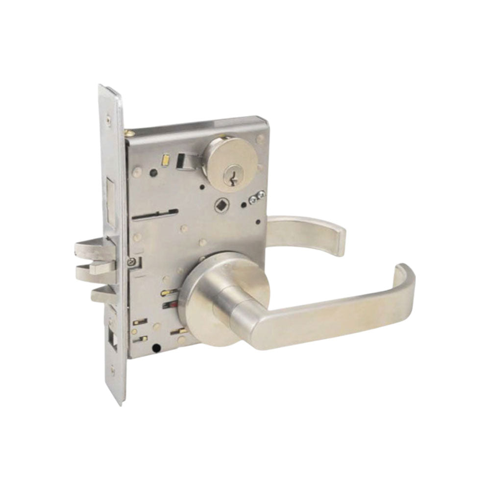 Fortis Doors - FDC701 - Mortise Lock with Passage Function - Grade 1 - US26D - Satin Chromium Plated (626)