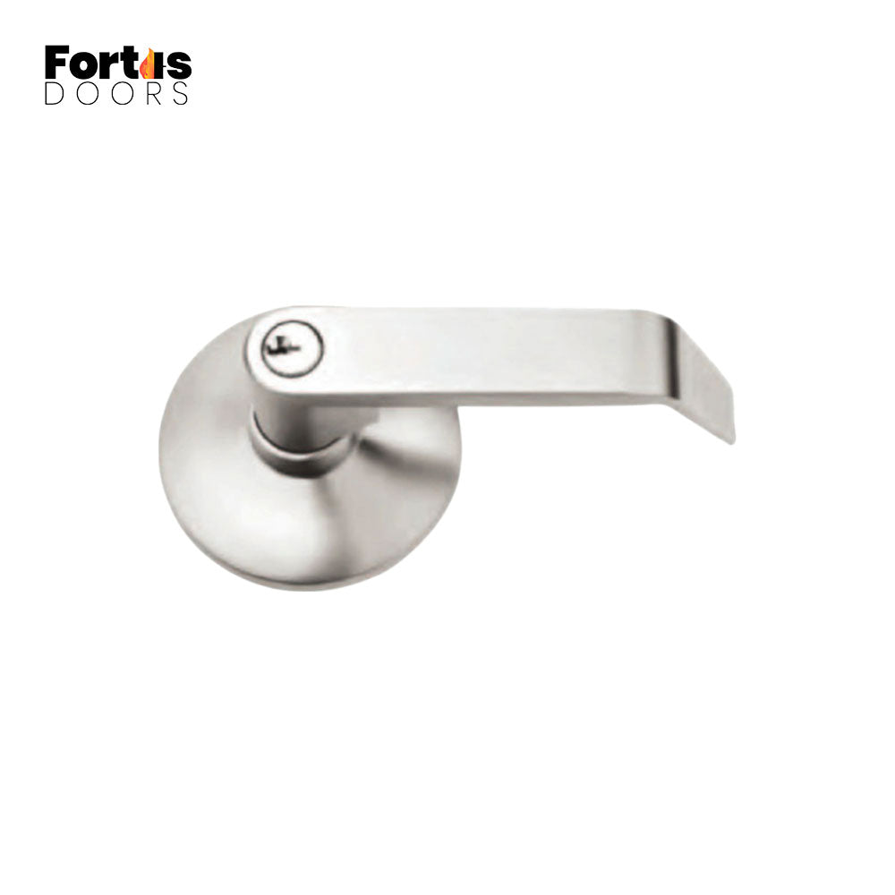 Fortis Doors - FDC770 - Trim for Panic Exit Devices with Entrance Function - SC Keyway - US26D - Satin Chromium Plated (626)
