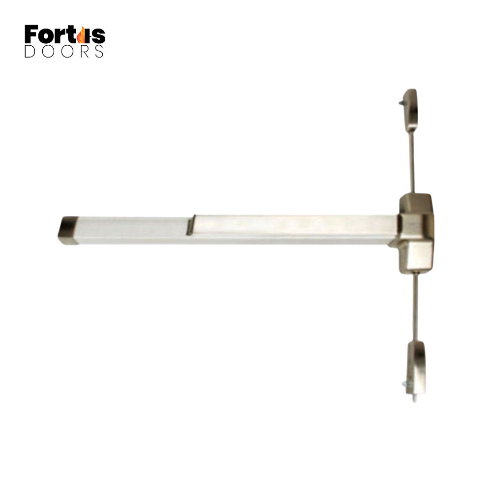 Fortis Doors - FDC830 - Surface Vertical Rod Type Panic Exit Device - 48" - Fire Rated - Grade 1 - US32D - Satin Stainless Steel (630)