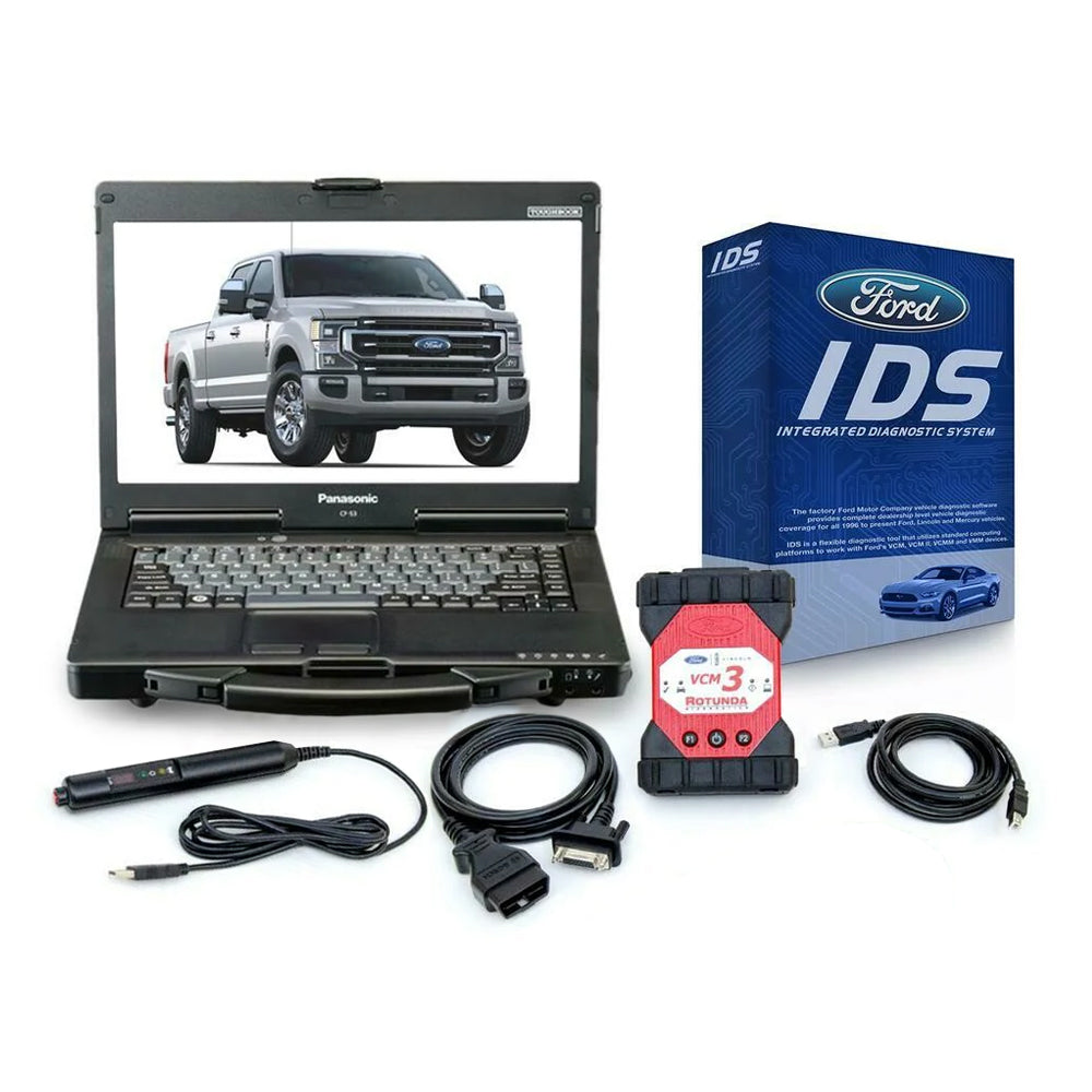 Ford Diagnostics and Programming Package for Dealers Including VCM 3 with IDS Full Annual Software License and Refurbished Panasonic Toughbook