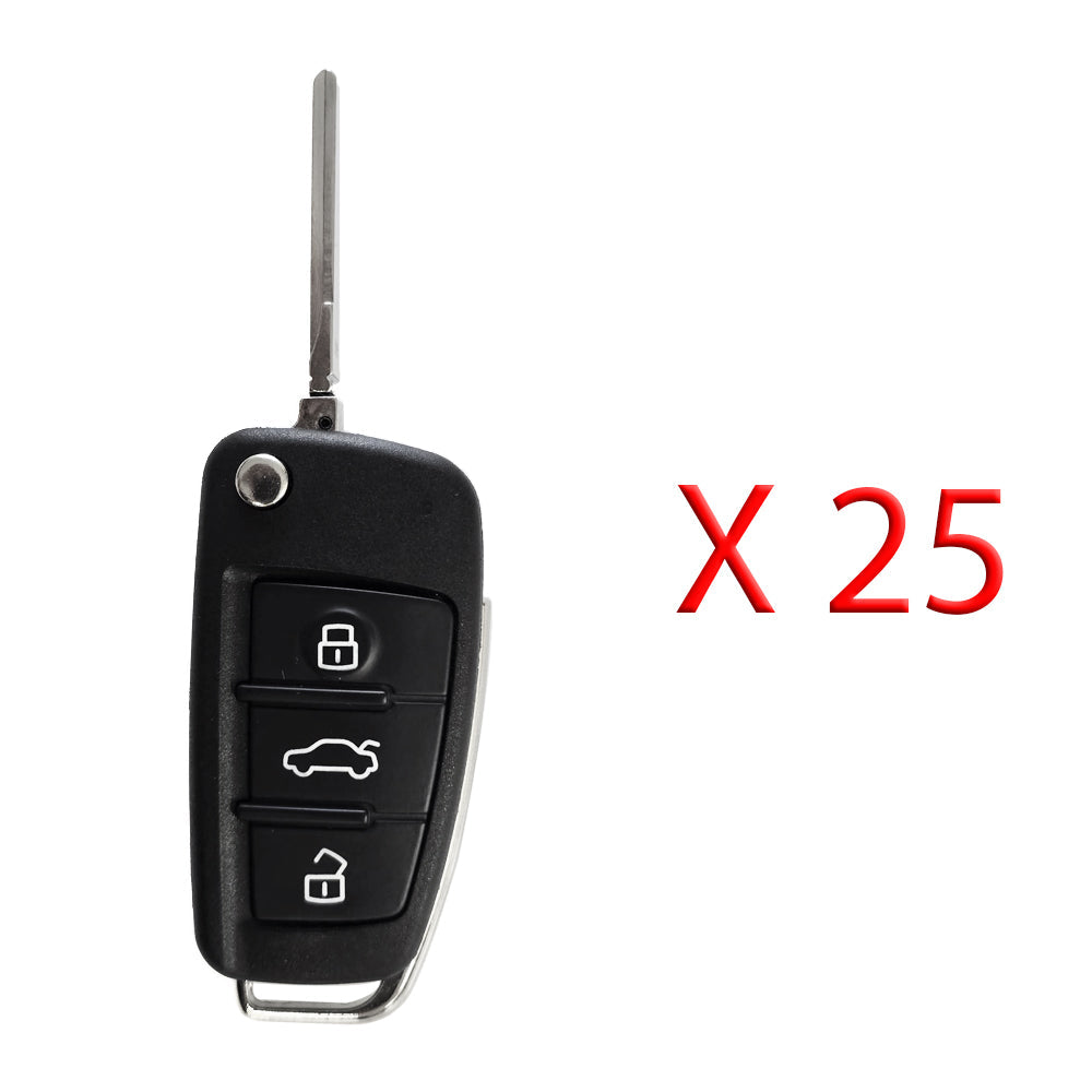 2006 - 2015 Audi Flip Key Shell 3B for FCC# IYZ-3314 (25 Pack)