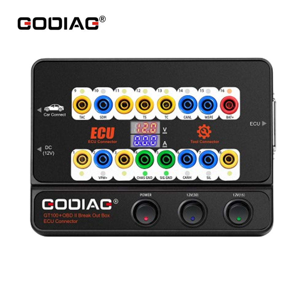 GODIAG GT100+ New Generation ECU Connector OBD2 Breakout Box with Electronic Current Display and CANBUS Protocols