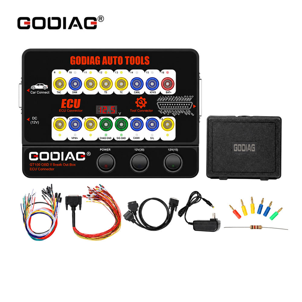 GODIAG GT100 OBDII 16 PIN Protocol Detector Breakout ECU Connector OBDII BreakOut Box Detect Car Communication
