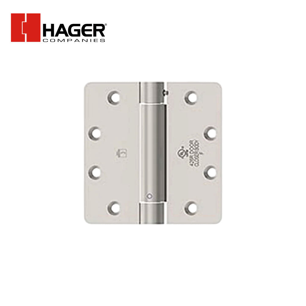 HAGER - 1751 - Full Mortise Residential Spring Hinge - 1/4 Inch Round Corners 4 Inch by 4 Inch