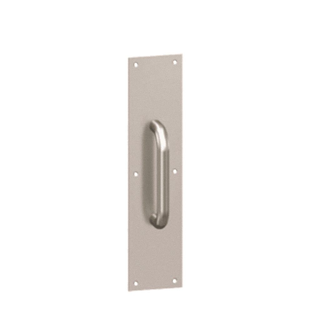 HAGER - 33J - Pull Plate - Square Corner with 3/4 Round Pull and 10 CTC - Satin Stainless Steel