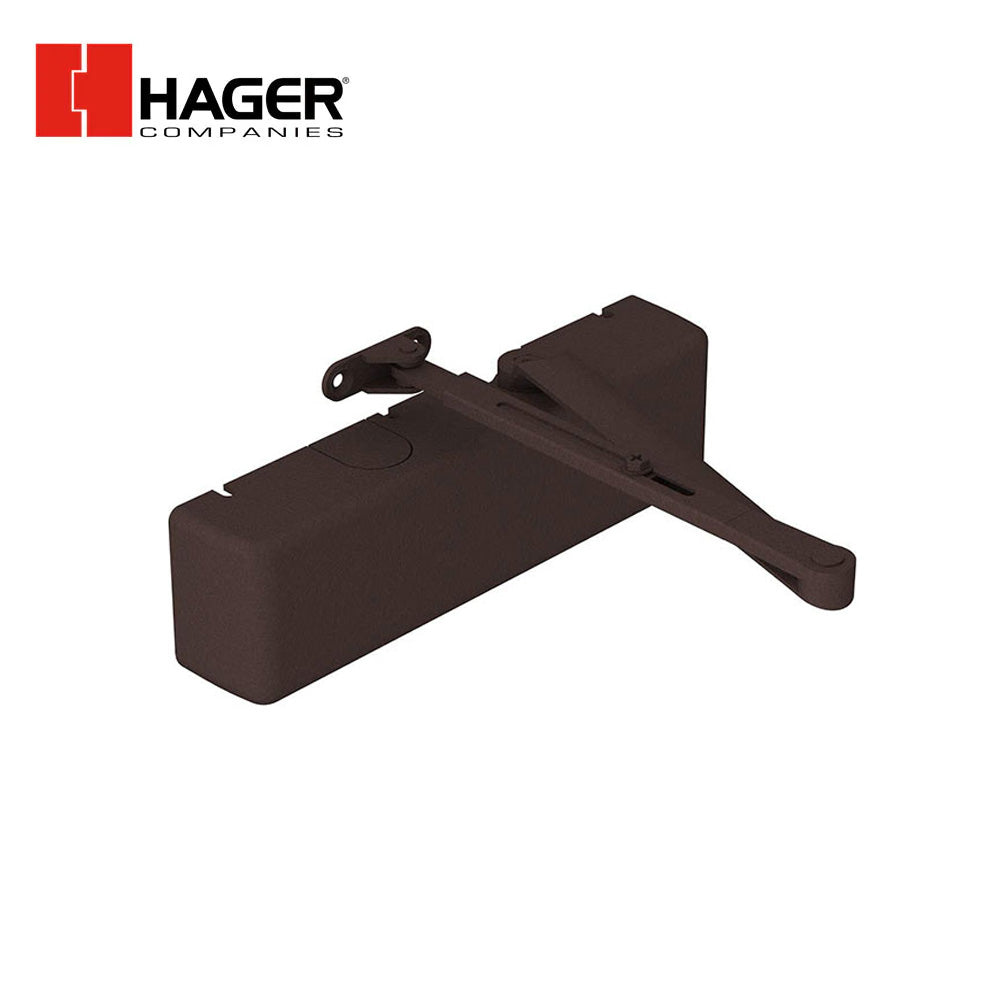 HAGER - 5100-MLT - Surface Closer Push or Pull Side Tri Mount Mounting with Regular Double Lever Arm and Size 1 to 6 Adjustable - Grade 1 - Dark Bronze