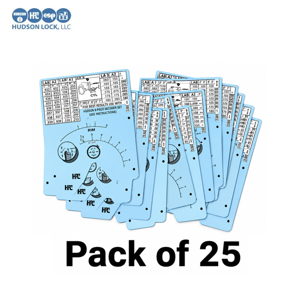Hudson Lock 25 Code Cards for Extreme Blitz Key Machine